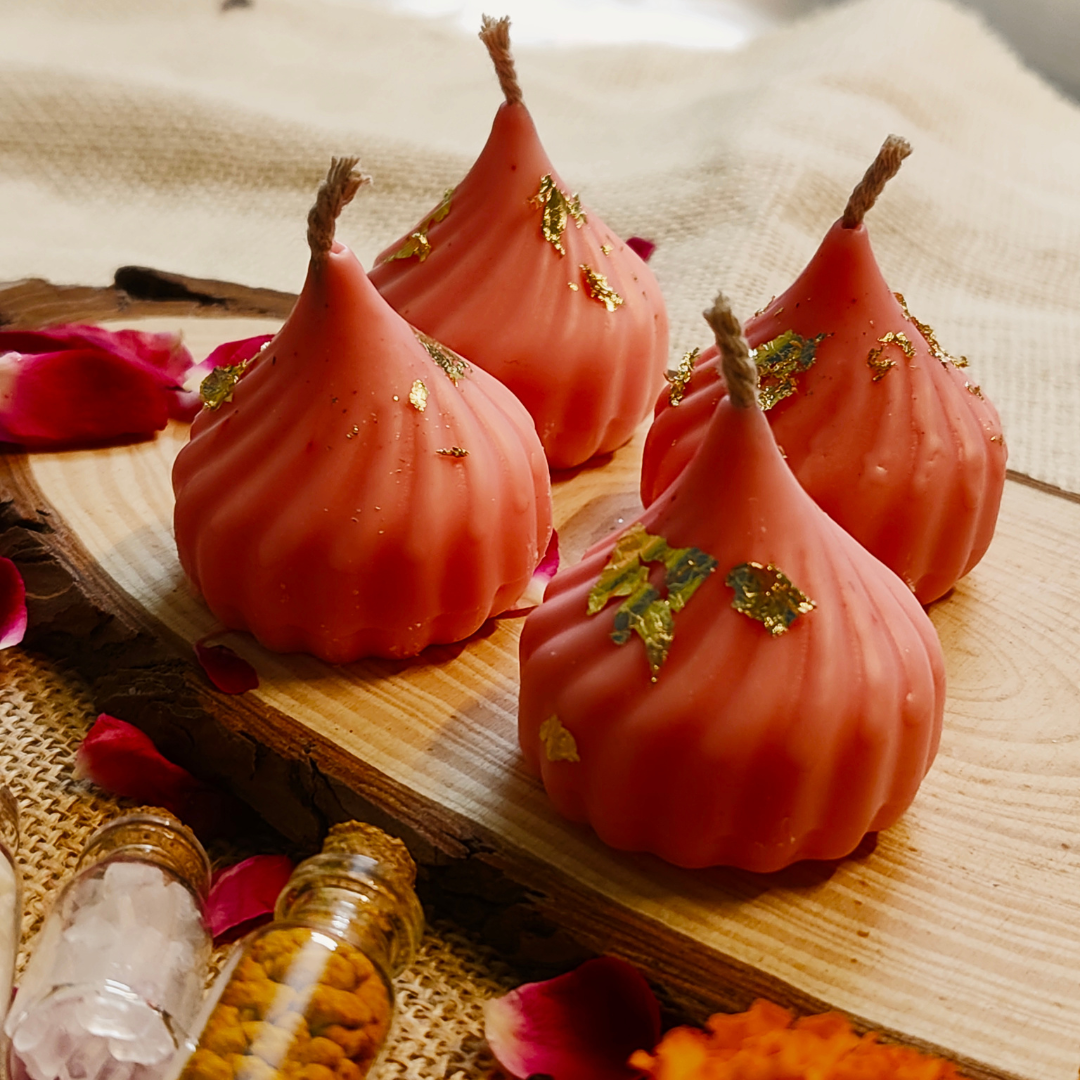 Scented Modak Shaped Candles – Diwali Edition - Pack of 4