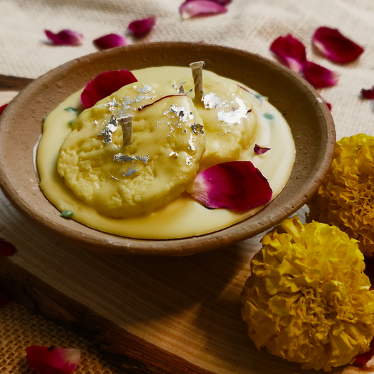 Rasmalai Scented Candle Diwali Edition - Sandalwood Fragrance