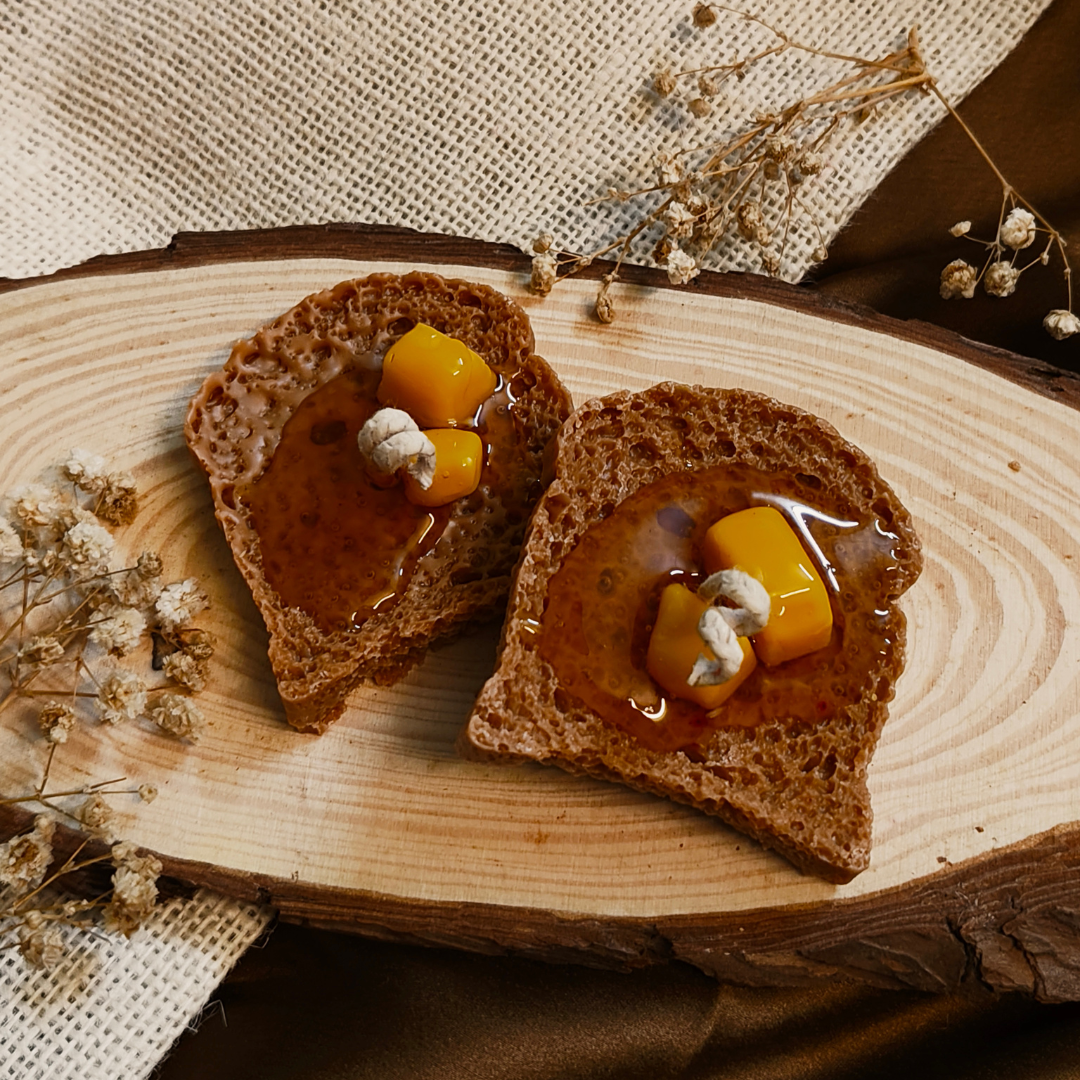 Caramel Crust Scented Candle - Butter & Bread Shaped - Pack of 2