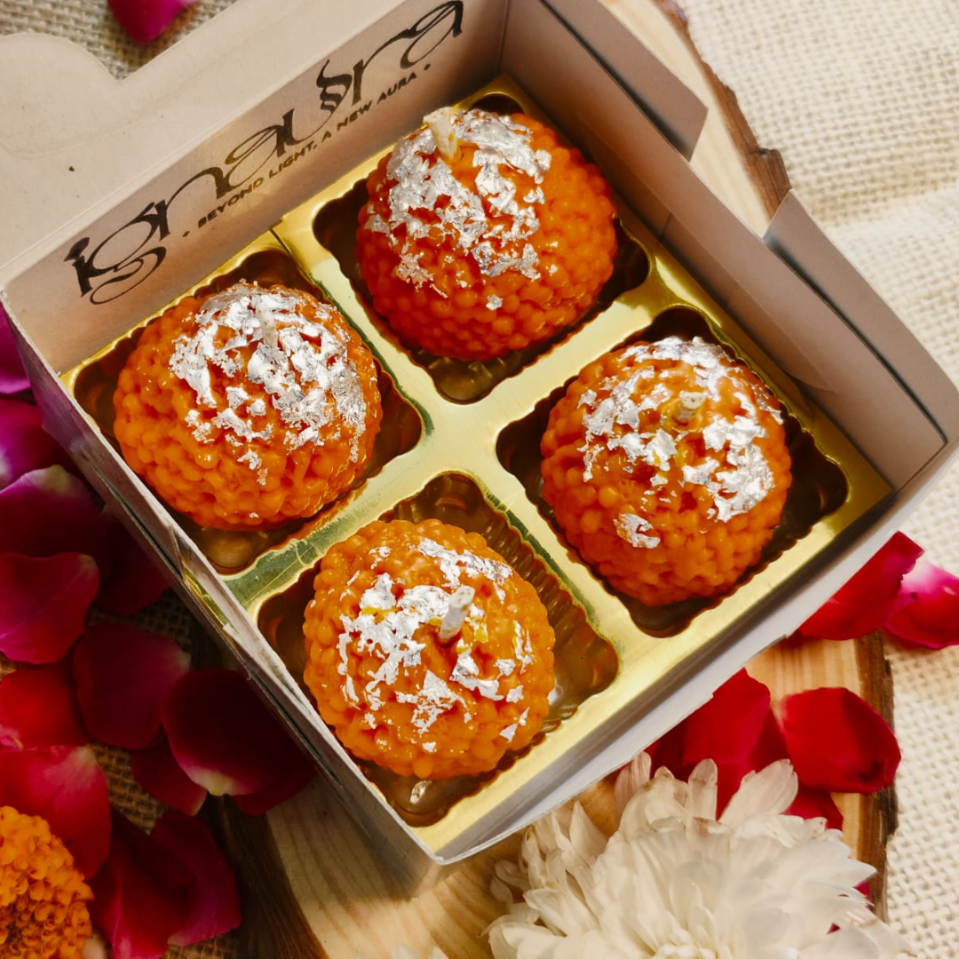 Motichoor Scented Candle - Diwali Edition - Pack of 4