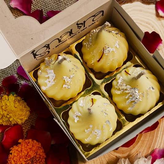 Scented Modak Shaped Candles – Diwali Edition - Pack of 4